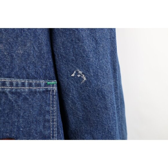 Vintage 70s Big Ben Mens 48 Distressed Blanket Lined Denim Chore Barn Jacket USA - Picture 7 of 16